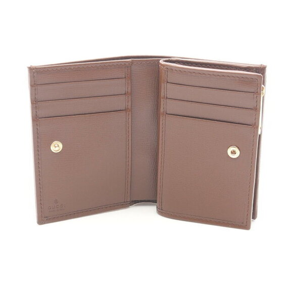 Gucci Horsebit GG Supreme Bifold Wallet Leather Canvas Beige Brown - Picture 3 of 5